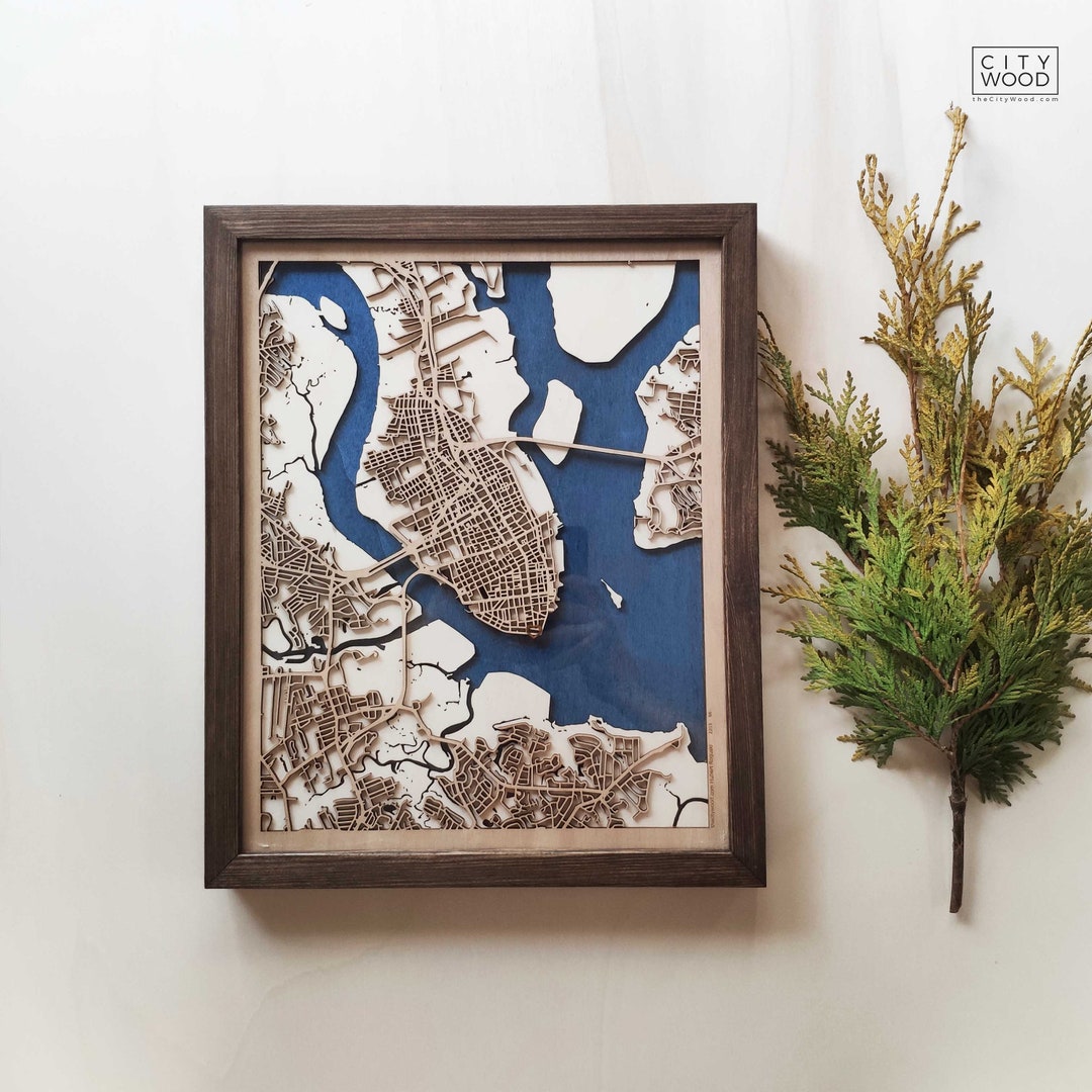 Charleston Wood Map - Wall Decor - Etsy