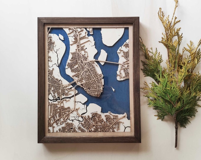 Charleston Wood Map - Wall Decor