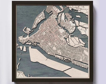 Abu Dhabi Wood Map – Laser Cut Wooden Wall Art, Anniversary Gift