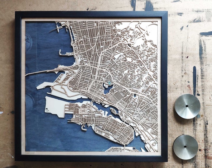 Oakland Wood Map - 3d City Map