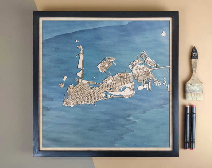 Key West Personalized Wooden Map - Home Decor Wall Art Gift