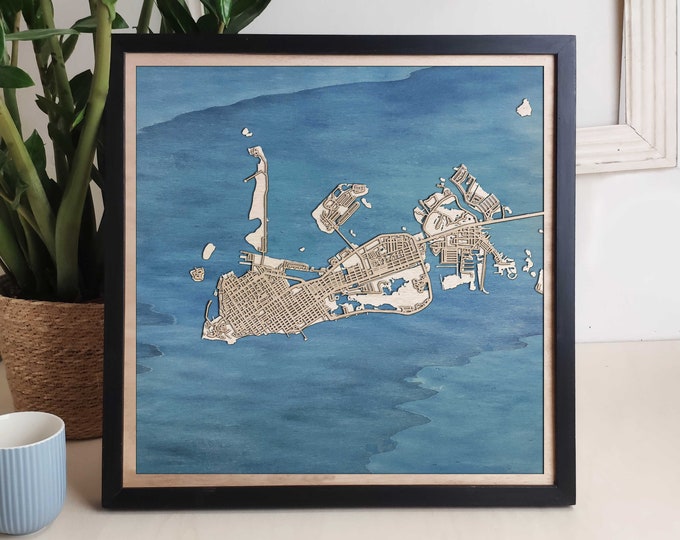 Key West Custom Wood Map - Personalized Art Gift