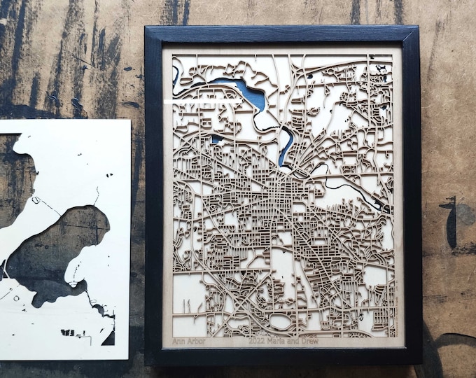 Ann Arbor Wood Map - 3d City Map