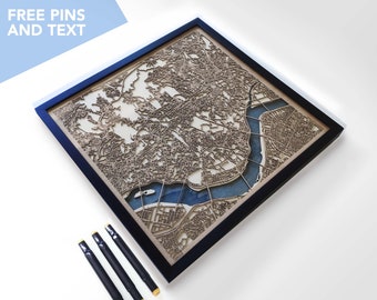 Seoul Wood Map - Laser Cut Wood Gifts