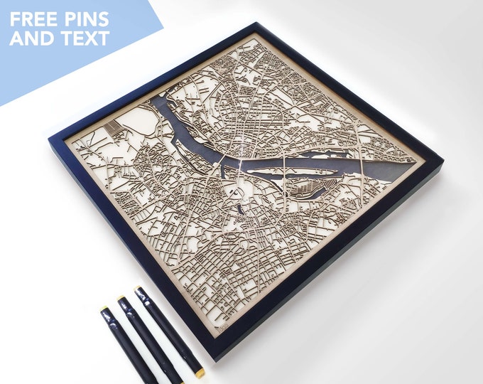 Riga Wood Map - Laser Cut Wood Gifts