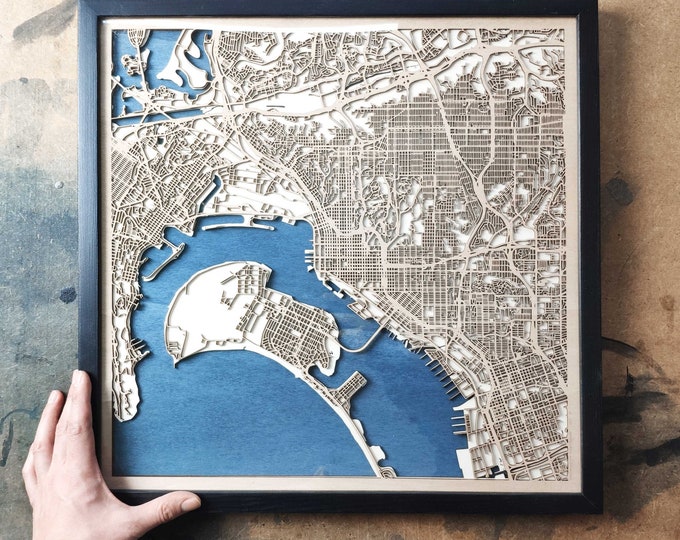 San Diego Wood Map - Wall Decor