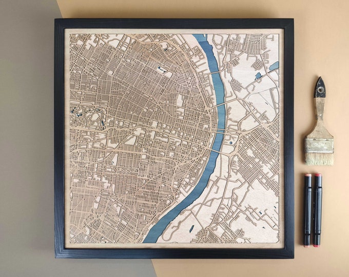 St Louis Personalized Wooden Map - Home Decor Wall Art Gift