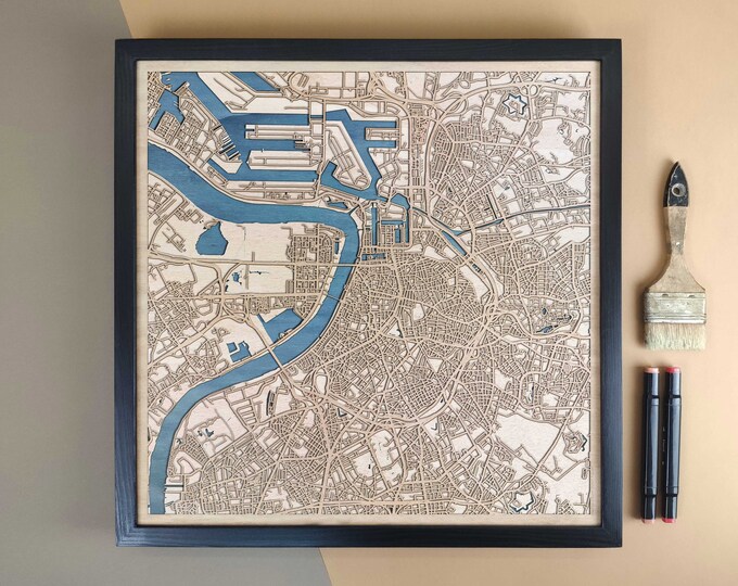 Antwerp Personalized Wooden Map - Home Decor Wall Art Gift
