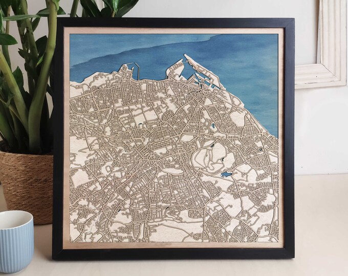 Edinburgh Custom Wood Map - Personalized Art Gift