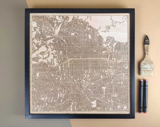 Pasadena Personalized Wooden Map - Home Decor Wall Art Gift