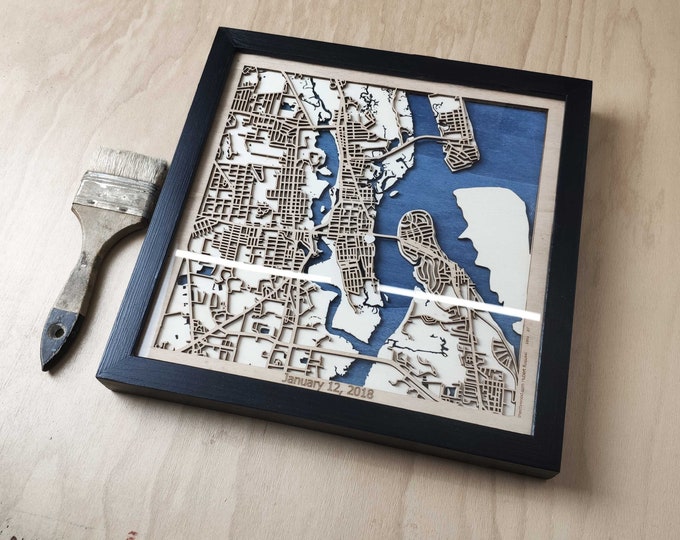 St Augustine Wood Map - 3D Laser Cut Map