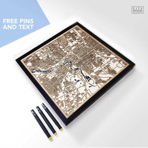 Columbus Wood Map - Laser Cut Wood Gifts