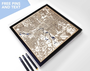 Carte en bois de Columbus - Cadeaux en bois découpé au laser
