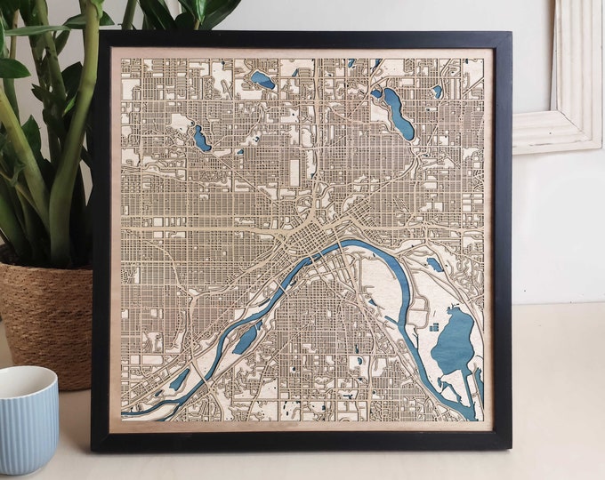 St Paul Custom Wood Map - Personalized Art Gift