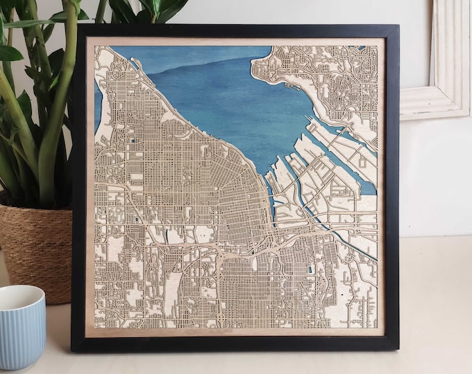 Tacoma Custom Wood Map - Personalized Art Gift
