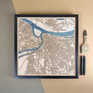 Carte en bois personnalisée de Belgrade - Cadeau d'art mural pour décoration d'intérieur