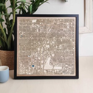 Las Vegas Custom Holz Karte - Personalisiertes Kunst Geschenk