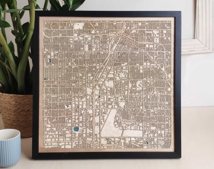 Las Vegas Custom Wood Map - Personalized Art Gift