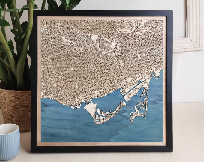 Toronto Custom Wood Map - Personalized Art Gift