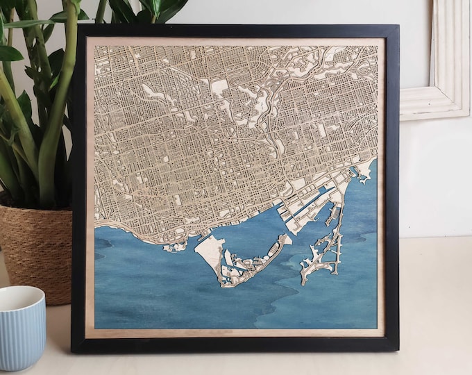 Toronto Custom Wood Map - Personalized Art Gift