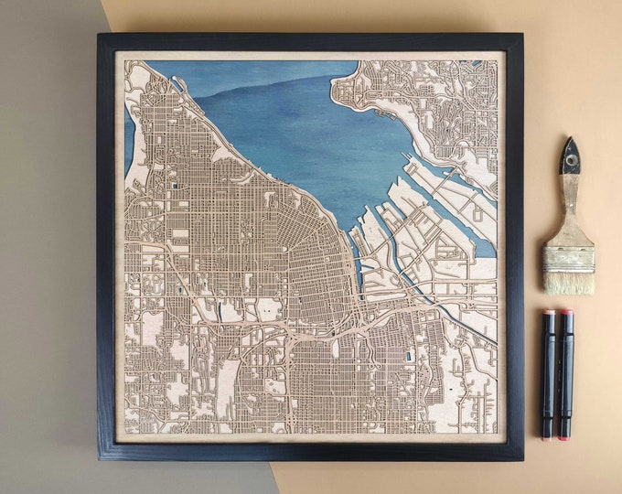 Tacoma Personalized Wooden Map - Home Decor Wall Art Gift