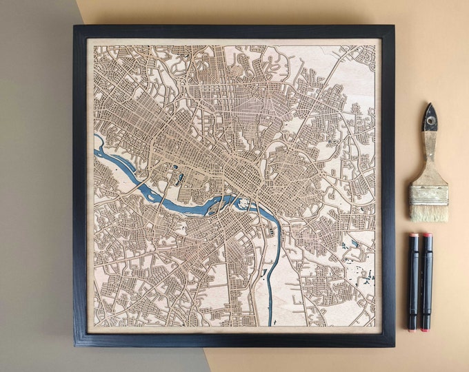 Richmond Personalized Wooden Map - Home Decor Wall Art Gift