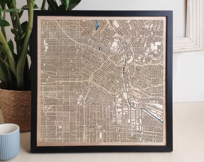Los Angeles Custom Wood Map - Personalized Art Gift