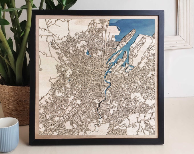 Belfast Custom Wood Map - Personalized Art Gift