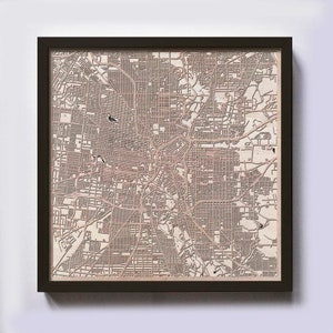 San Antonio Holz Karte - Geschenk zum 5. Jahrestag - Benutzerdefinierte Holzkarte Laser geschnittene gerahmte Karten Wandkunst - Hochzeit Verlobungsgeschenk für Paare