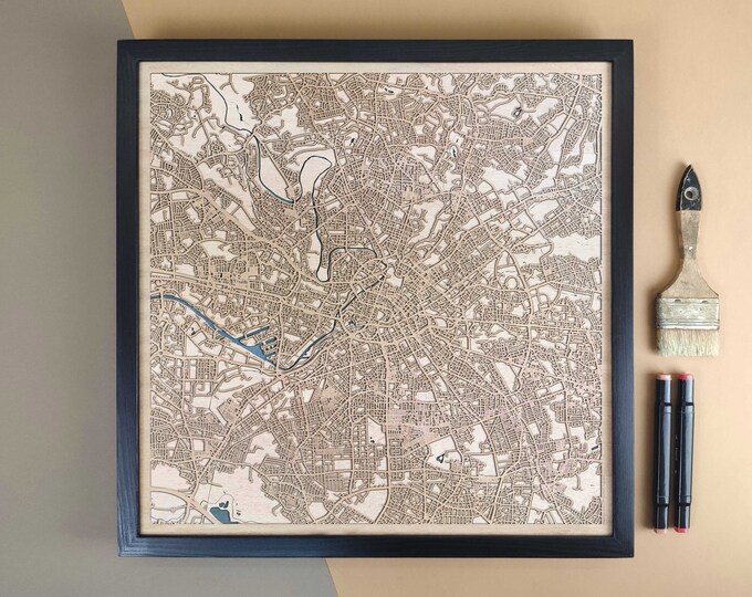 Manchester Personalized Wooden Map - Home Decor Wall Art Gift
