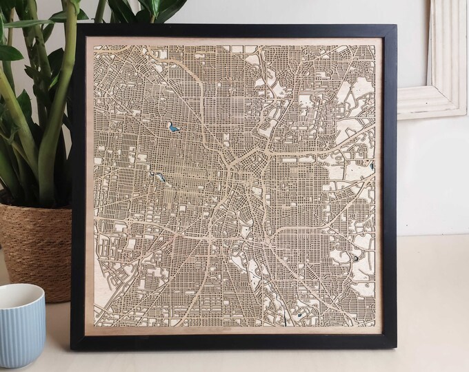San Antonio Custom Wood Map - Personalized Art Gift