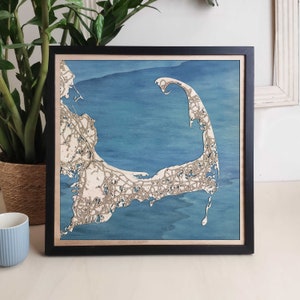 Cape Cod Landkarte aus Holz - Geschenk für Kinder und Erwachsene