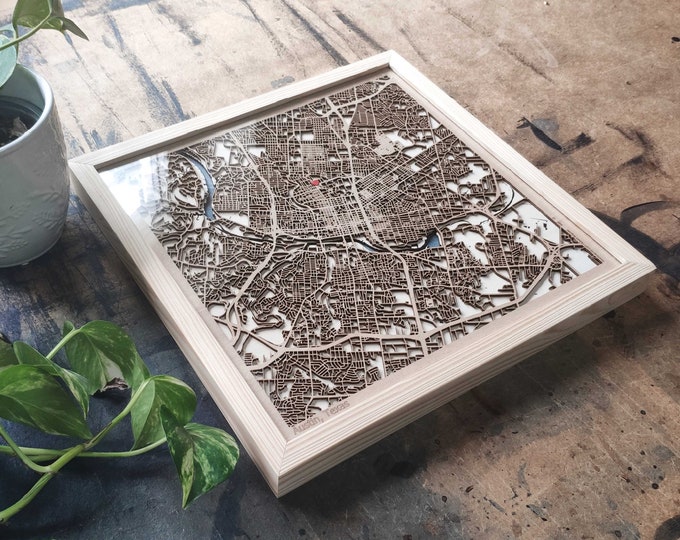 Austin Wood Map - 3D Laser Cut Map