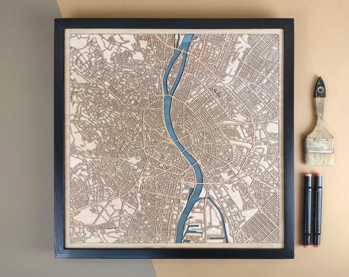 Budapest Personalized Wooden Map - Home Decor Wall Art Gift