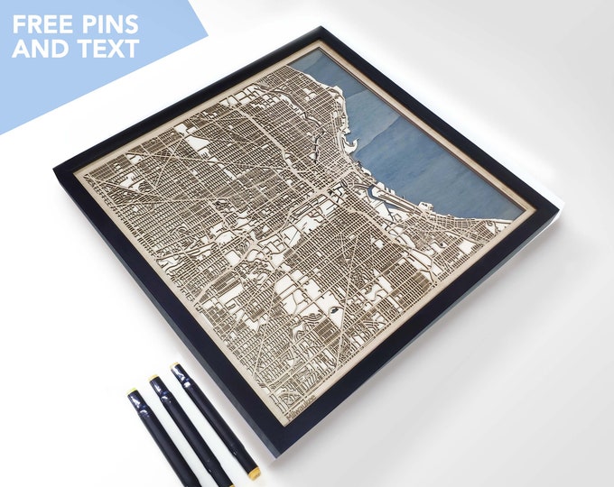 Milwaukee Wood Map - Laser Cut Wood Gifts