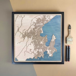 Carte en bois personnalisée Wellington - Cadeau d'art mural pour décoration d'intérieur