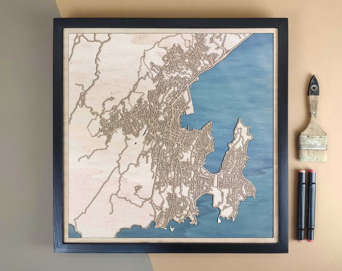 Wellington Personalized Wooden Map - Home Decor Wall Art Gift