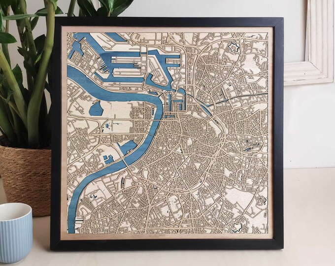 Antwerp Custom Wood Map - Personalized Art Gift