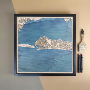 Carte en bois personnalisée Destin - Cadeau d'art mural pour décoration d'intérieur