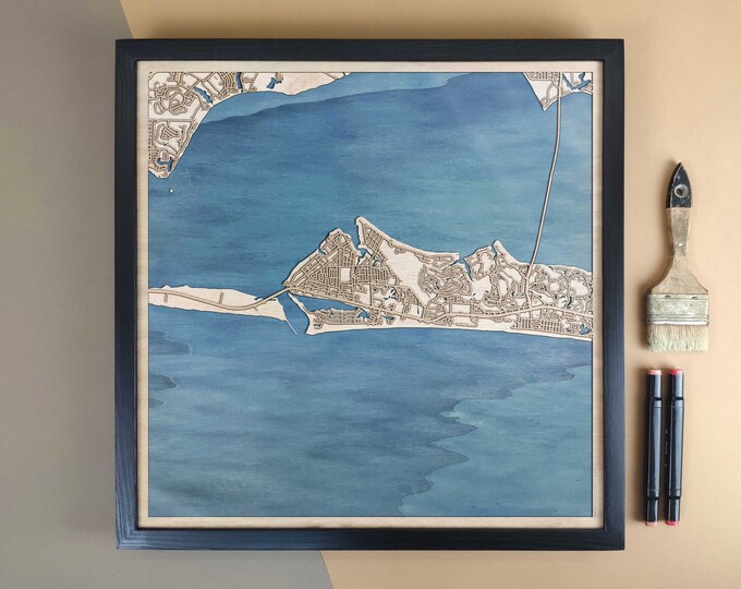 Destin Personalized Wooden Map - Home Decor Wall Art Gift