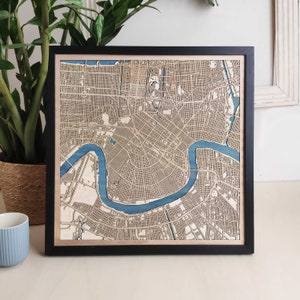 New Orleans individuelle Holzkarte - Geschenk für Männer oder Frauen