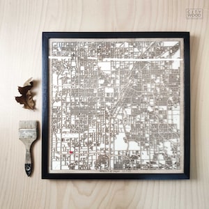 Carte en bois de Las Vegas - Plan de la ville en 3D
