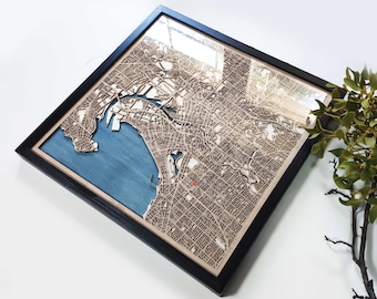Melbourne Wood Map - 3d City Map