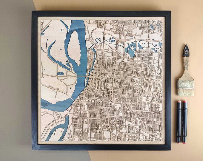 Memphis Personalized Wooden Map - Home Decor Wall Art Gift
