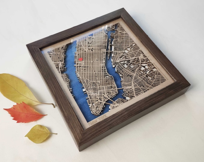 New York Wood Map - 3d City Map