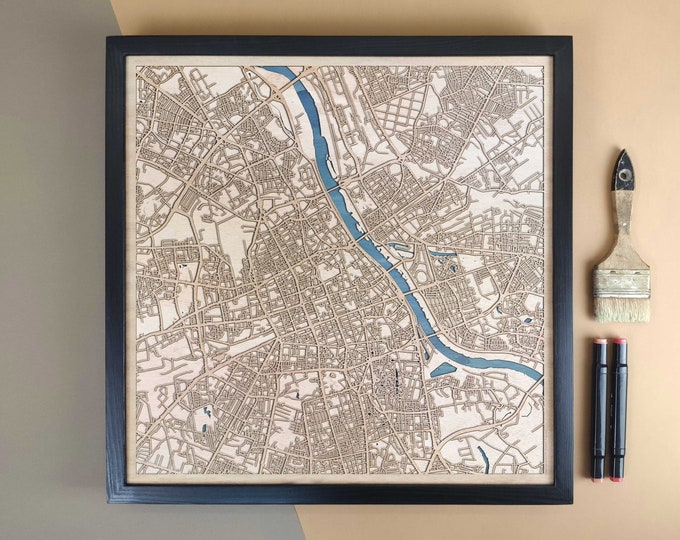 Warsaw Personalized Wooden Map - Home Decor Wall Art Gift