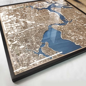 Houten kaart Jacksonville - 3D lasergesneden kaart