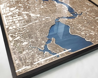 Jacksonville Wood Map - 3D Laser Cut Map
