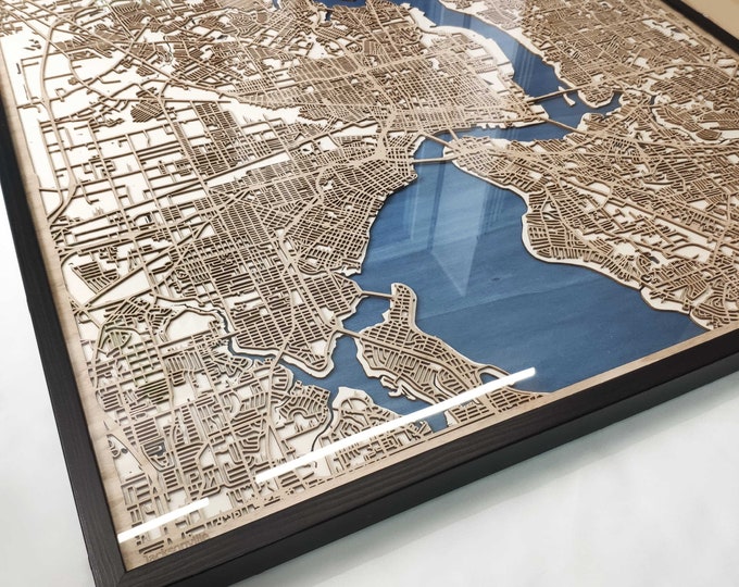 Jacksonville Wood Map - 3D Laser Cut Map