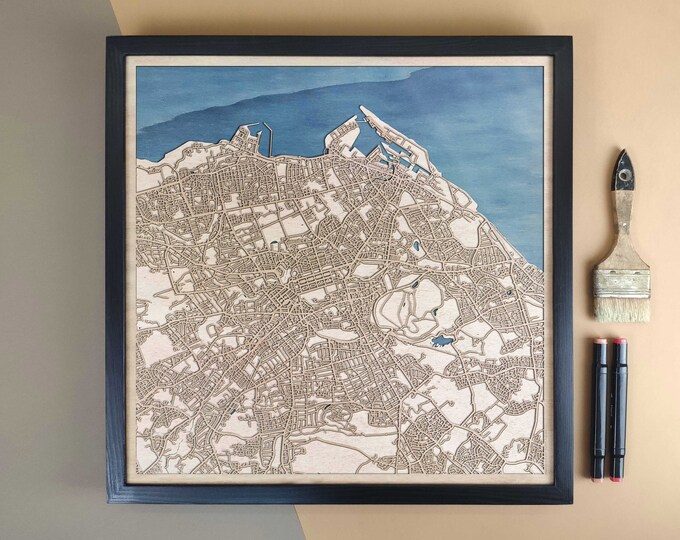Edinburgh Personalized Wooden Map - Home Decor Wall Art Gift
